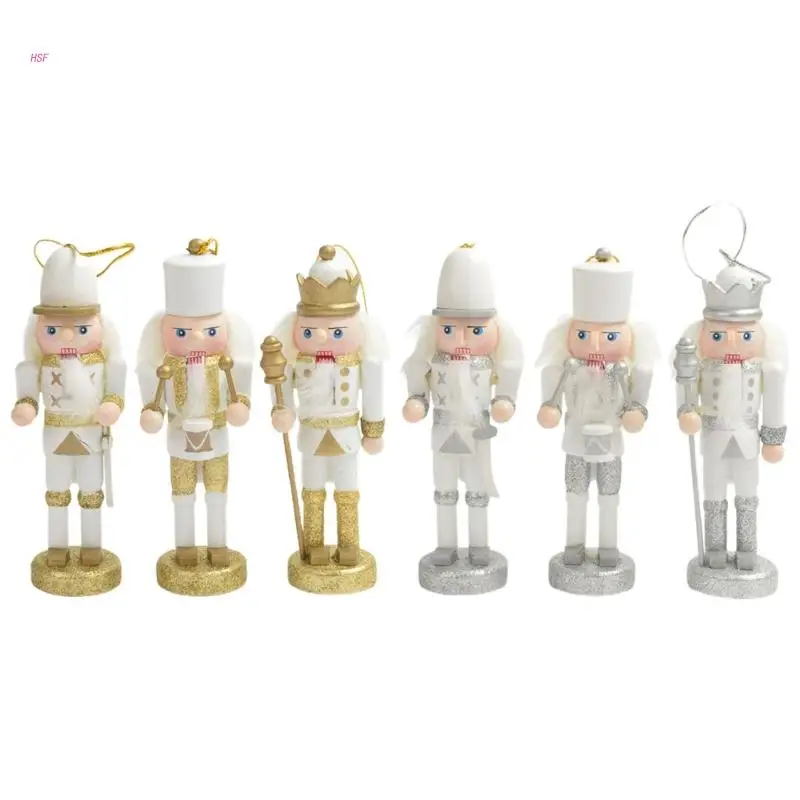 

3pcs Christmas Nutcracker Soldier Pendants Ornament Crafts Holiday Figures for Xmas Tree Holiday Home Farmhouse Decor