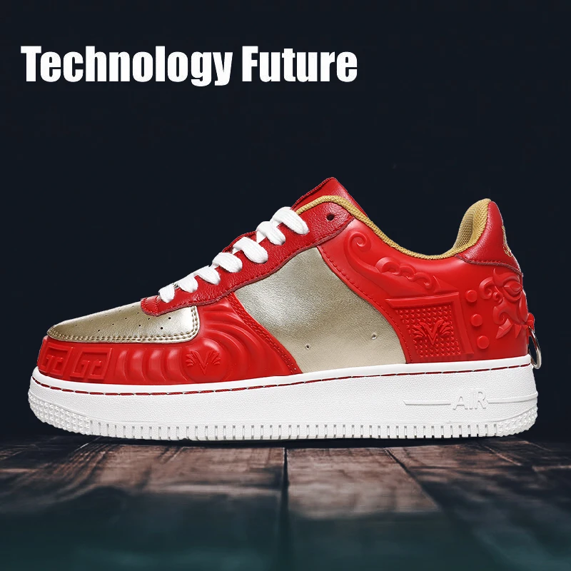 

AF1 Skateboard Shoes Trending Breathable Male Shoes Comfortable Lace-up Casual Shoes Sneakers Man Zapatos Hombre Plus Size 39-46
