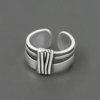 punk retro geometric knotted open rings for women 2022 fashion personality silver color finger ring trendy gothic jewelry gift