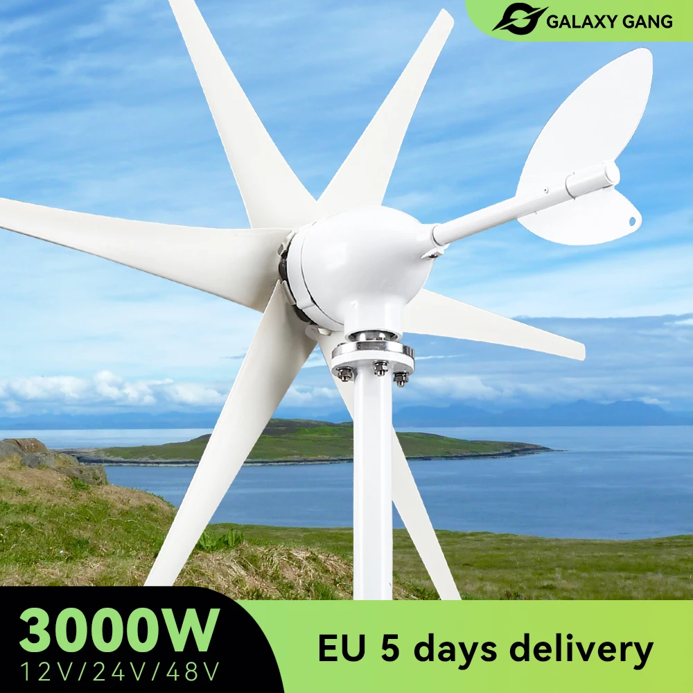 

3000w Wind Electric Generator Turbine Kit 3KW Power 12v 24v 48v Off Grid System With Dynamo Charger Mppt Controller For Home Use