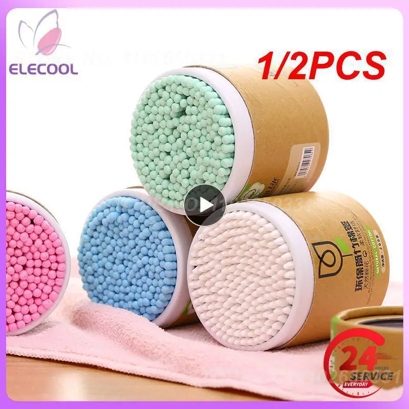 

1/2PCS Box Bamboo Cotton Swab Wood Sticks Soft Cotton Buds cleaning of ears Tampons Microbrush Cotonete pampons health beauty