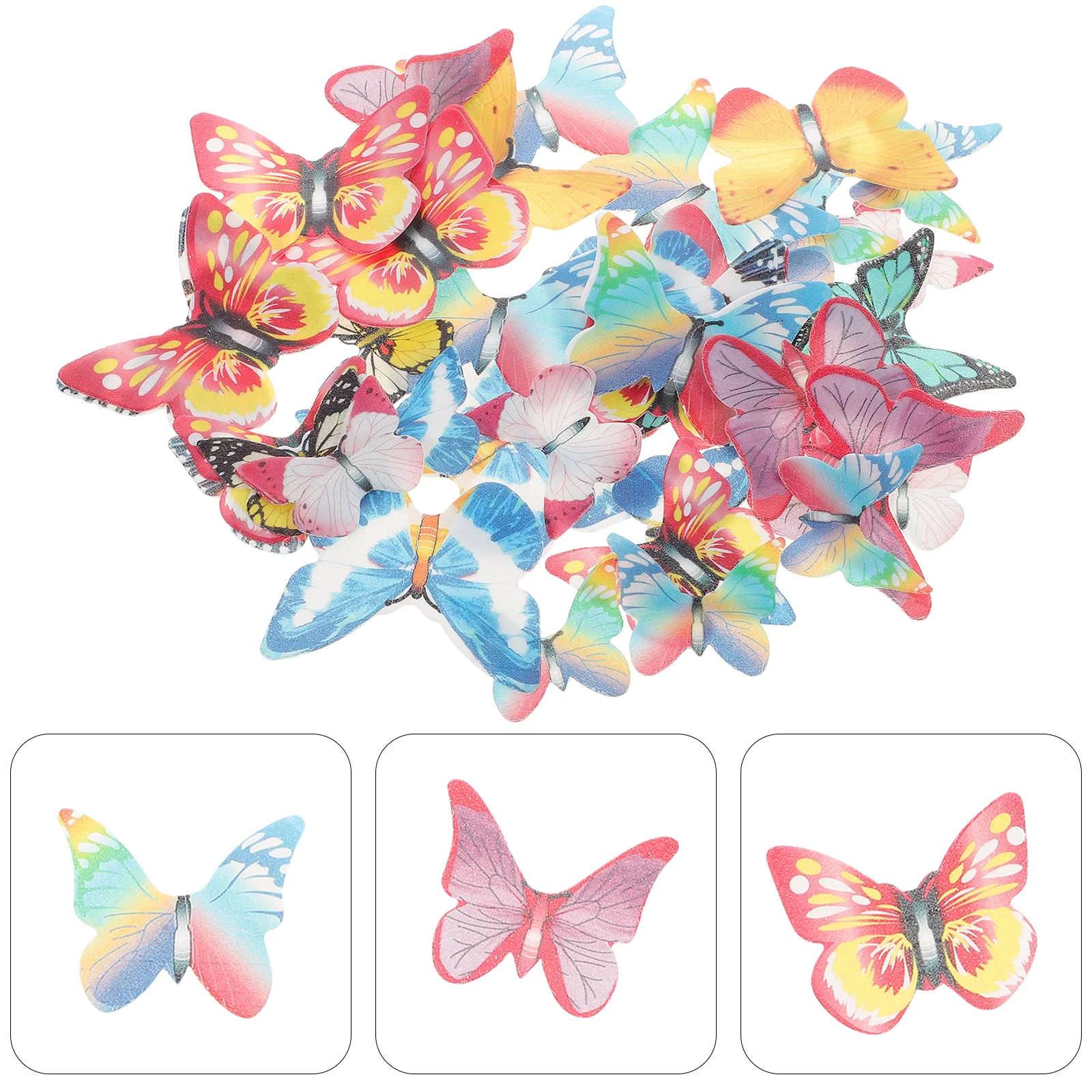 

Edible Cake Cupcake Butterflies Decorations Toppers Paper Decorating Topper Picks Flowers Wafer Rice Birthday Decoration