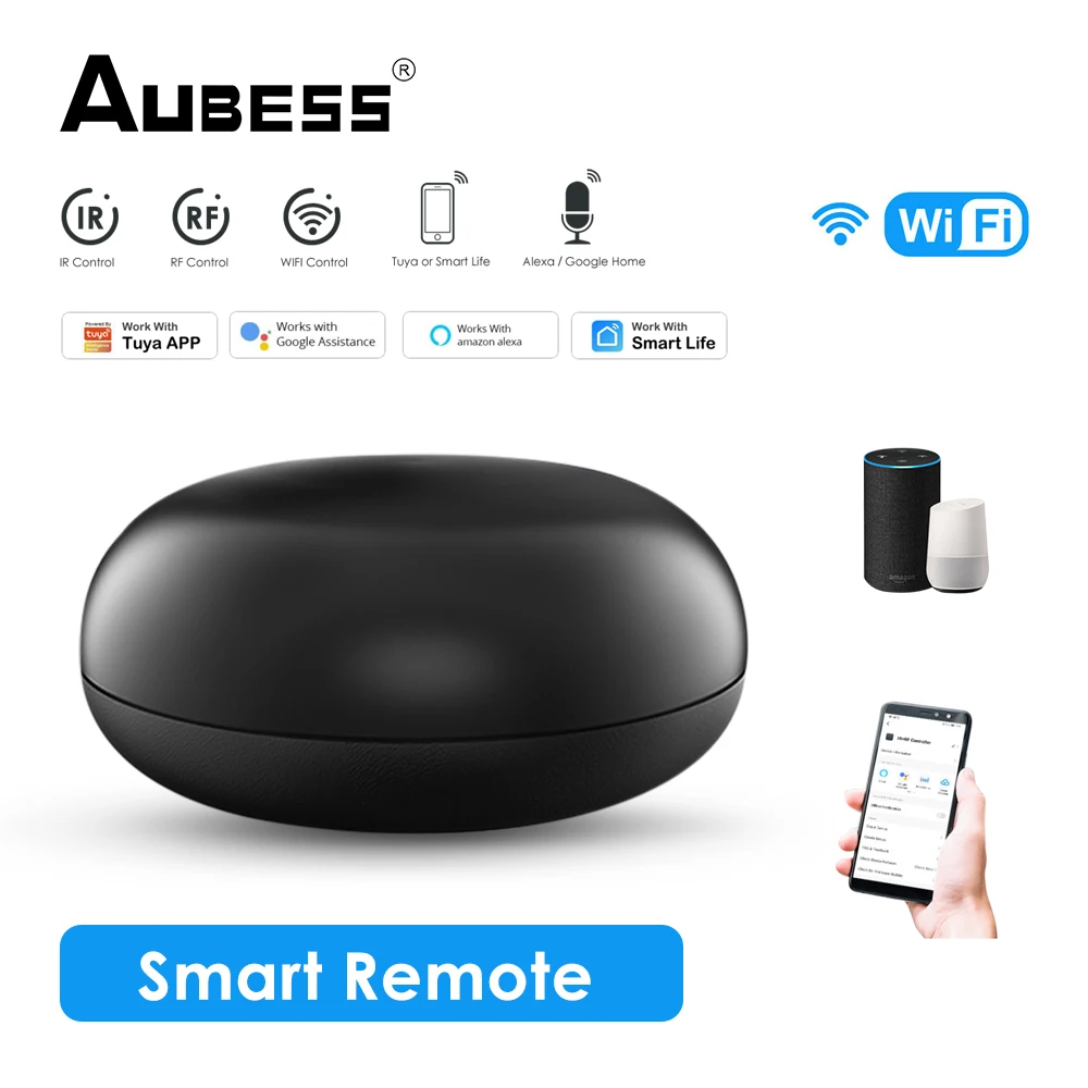 

Tuya WiFi RF+IR Remote Control For Air Conditioner TV, Smart Home Infrared Universal Remote Controller Alexa,Google Home