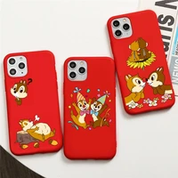 chip n dale phone case for iphone 13 12 11 pro max mini xs 8 7 6 6s plus x se 2020 xr red cover