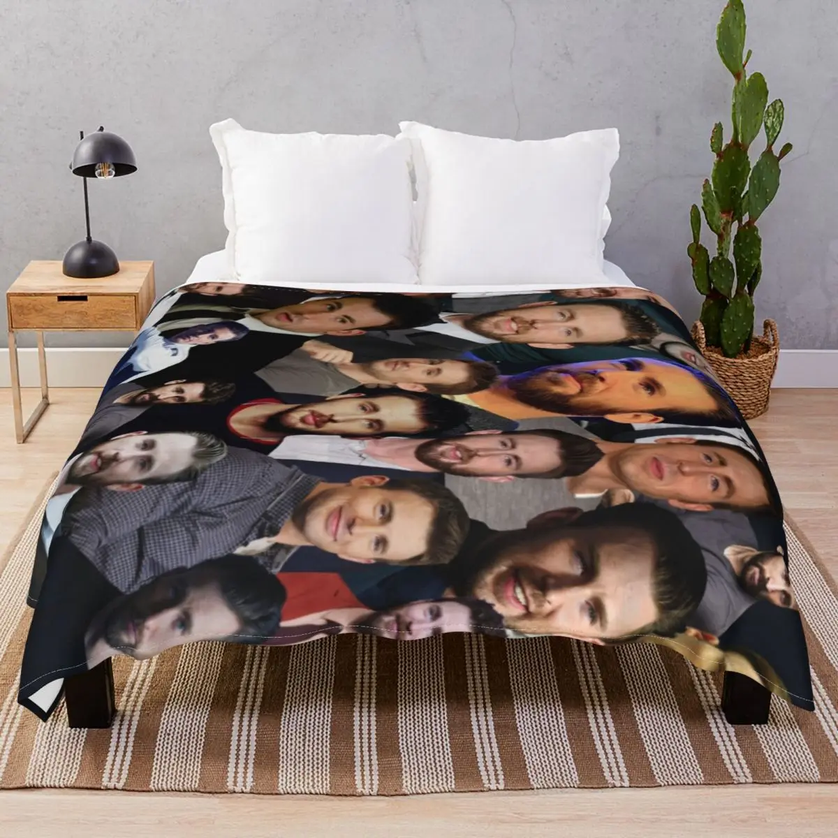 Chris Evans Photo Collage Blanket Flannel Printed Warm Throw Blankets for Bed Home Couch Travel Office