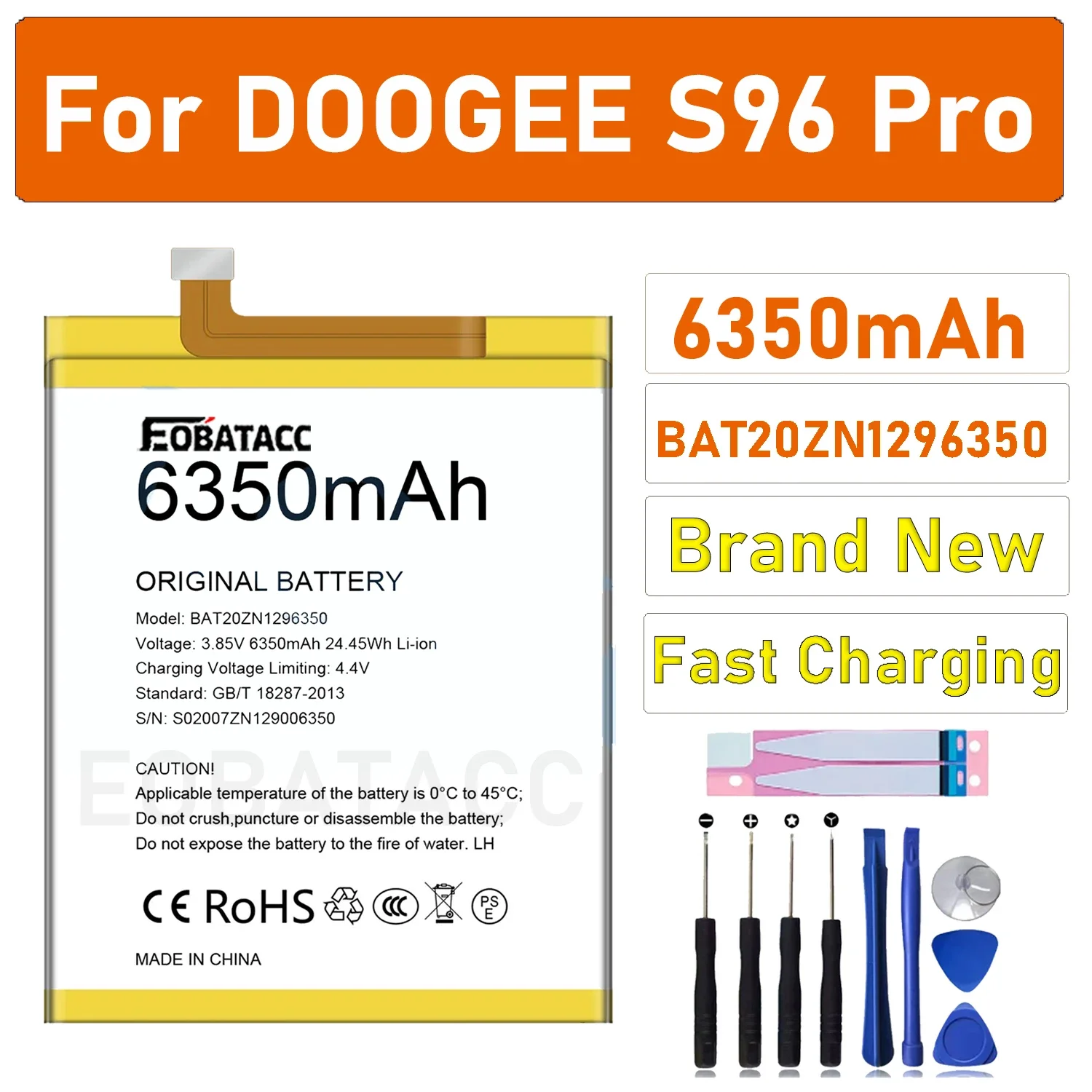 100% оригинал 6350 мАч BAT20ZN 1296350 Аккумулятор для DOOGEE S96 Pro Аккумуляторные батареи