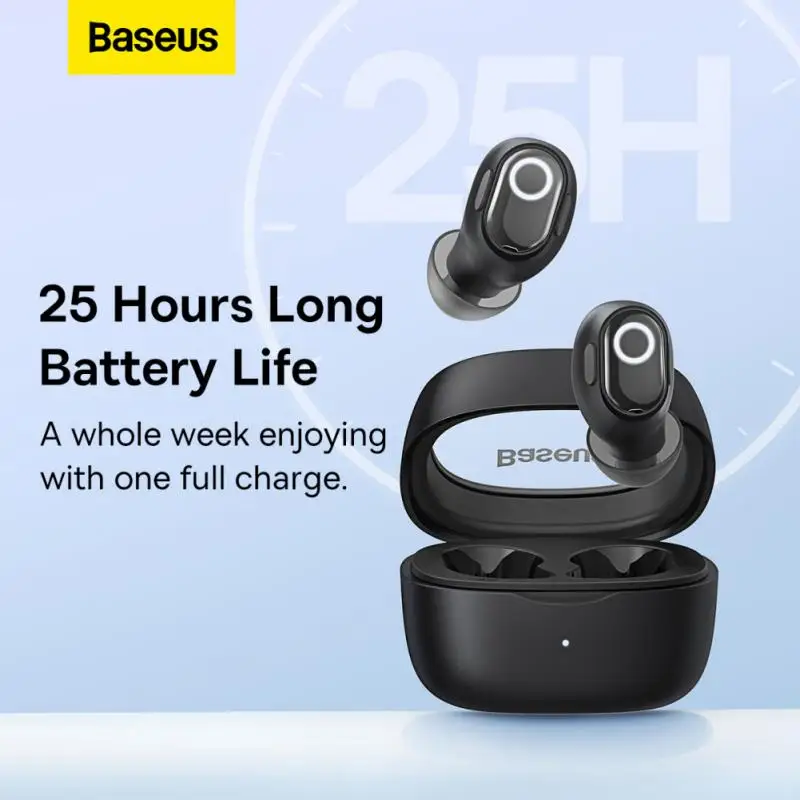 

Baseus WM02 Wireless Earphones TWS Bluetooth 5.3 Headphones, Mini and compact Comfortable wear, 25 hours Long Battery Life