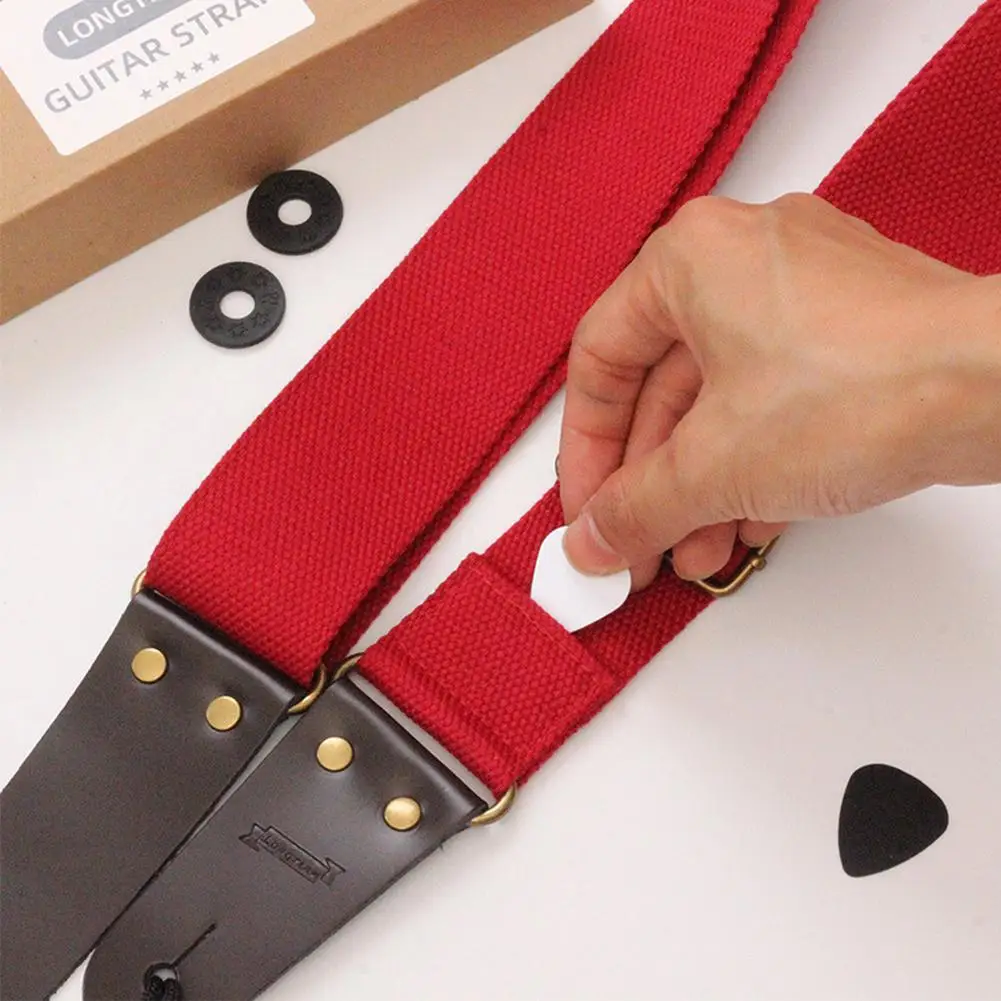 

Adjustable Guitar Strap Belt with Picks Non-slip Buckle Picks Simple Acoustic Guitar Bass Shoulder Straps Accessories