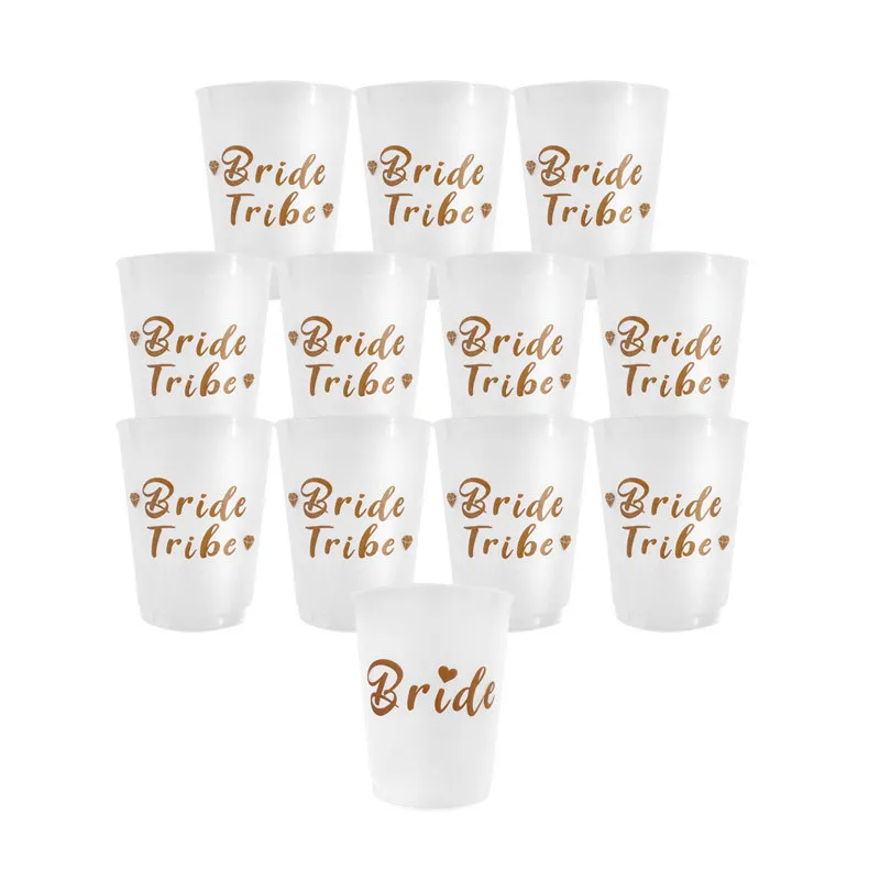 

12pcs/set Team Bride Tribe Cup Bride To Be Bachelorette Party Team Bride Plastic Cup Wedding Decoration Bridal Shower Hen Party