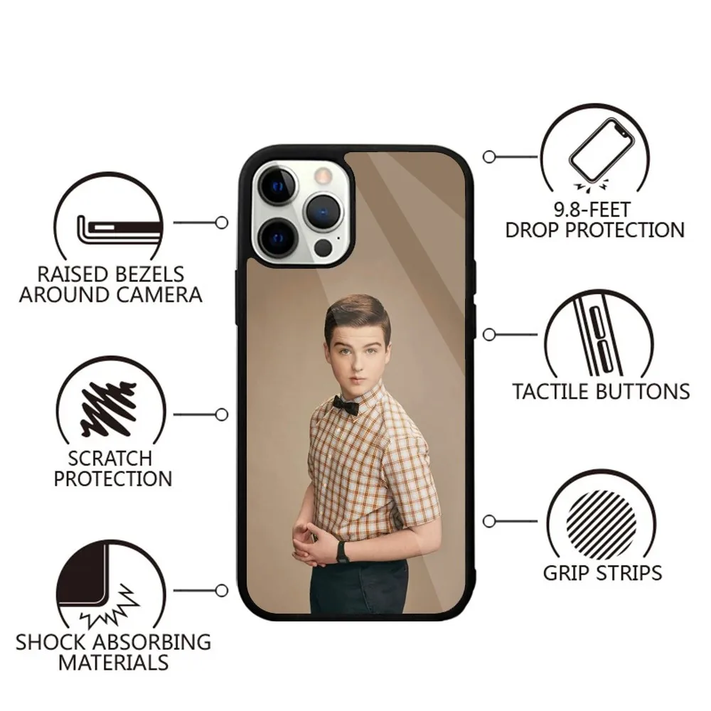 Милый молодой мальчик Шелдон ТВ чехол для телефона Сильный магнитный IPhone 15 14 13 Pro