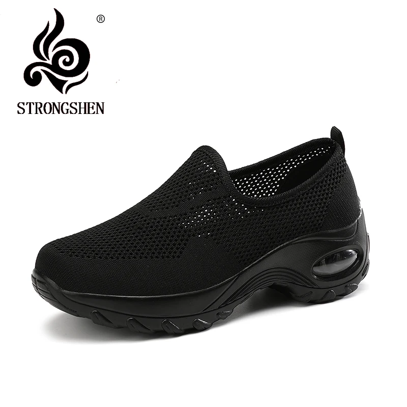 STRONGSHEN Summer Flat Hollow Shoes Out Slip on Casual Nurse Shoe Female Sandals Shoe Casual Lady Summer Women Sandals