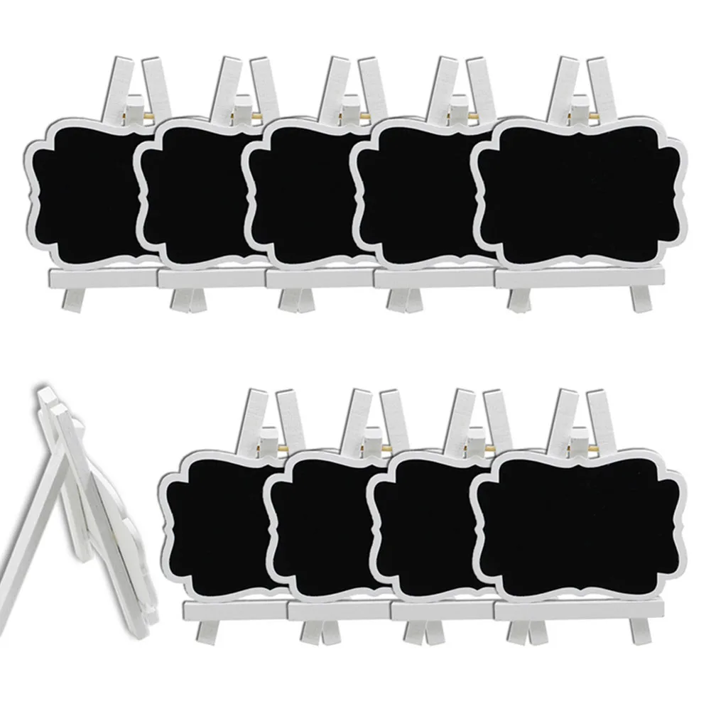 

10pcs Easy Wipe Table Numbers Lightweight Weddings Mini Chalkboard Easel Rectangle Message Board Wood Framed Crafts Decoration