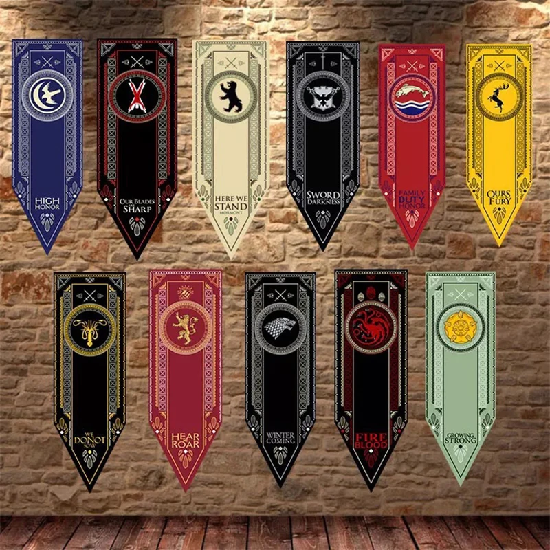 

Game of Thrones Polyester Banner Wolf Dragon Family Decoration A Song of Ice and Fire Ornaments mo'x Toys Birthday Gifts