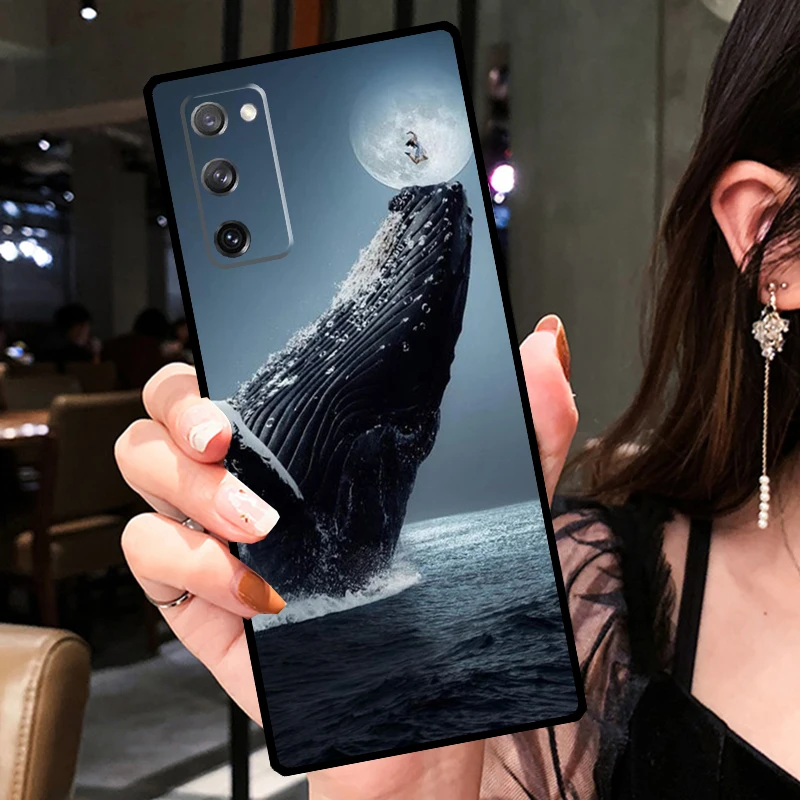 Фото Чехол Whale Fish Wave Sea для Samsung Galaxy S21 S22 S23 Ultra S20 FE Note 20 Ultra S8 S9 S10 Note 10 Plus Cover №4
