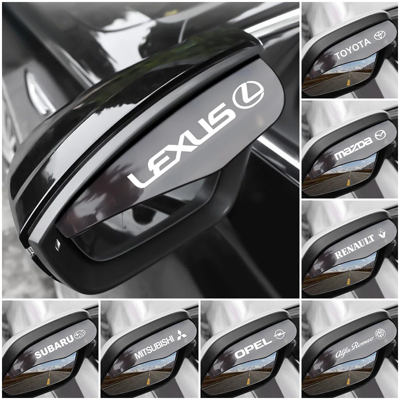 

Car Styling Rear View Mirror Rain Eyebrow Visor Snow Guard Shield Exterior Accessories For Honda Peugeot Toyota Alfa Romeo Etc