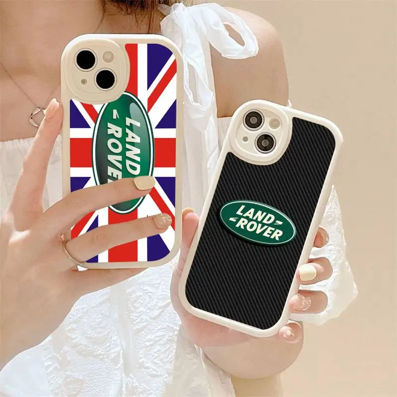 

Landrover Luxury Brand Car Phone Case For iPhone 14 Plus 13 12 11 Pro Max Mini X XS XR Soft Silicone White Cover