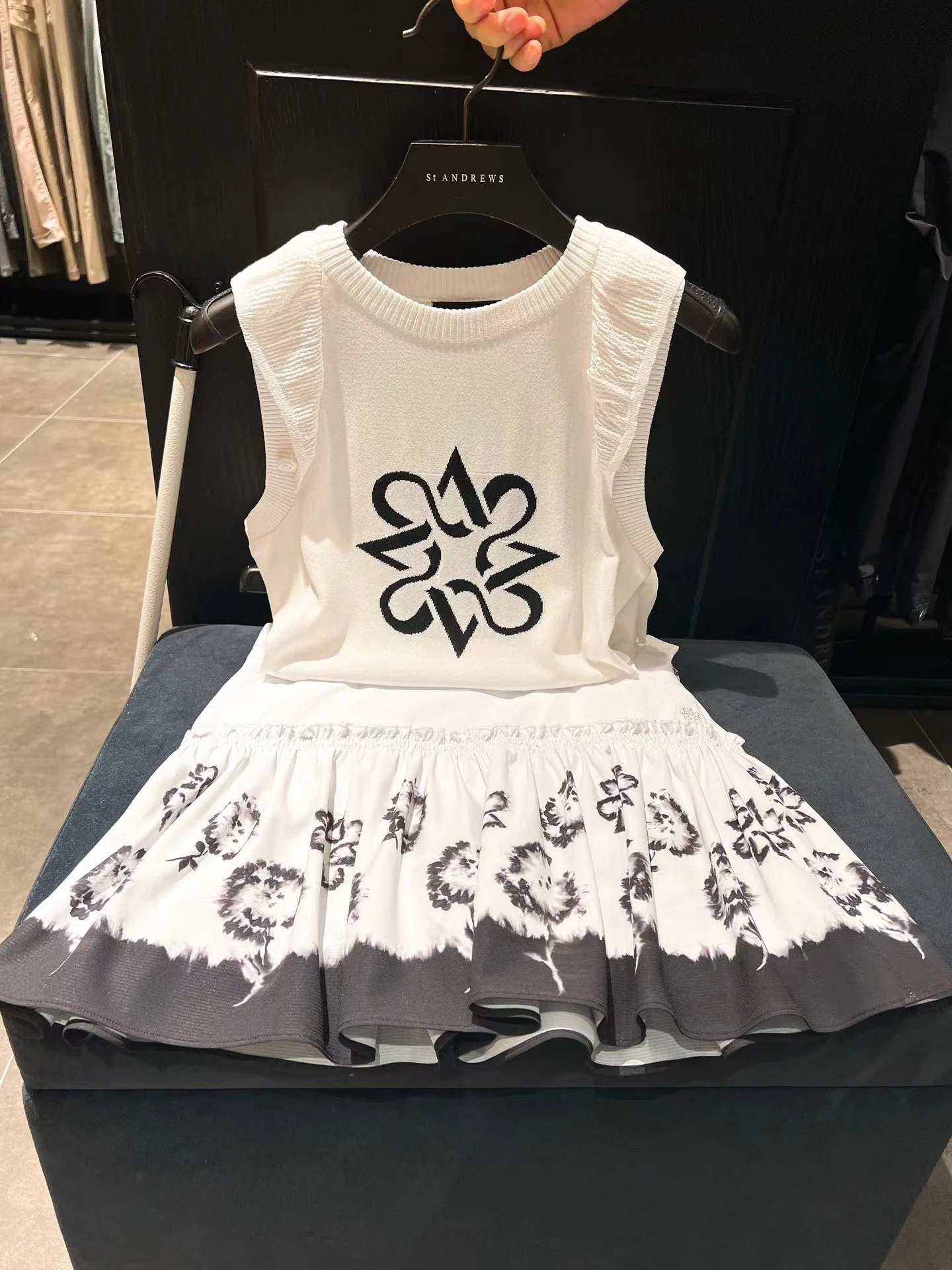 new spring autumn golf long sleeves round neck knit wear for women ladies golf wear removable sleeves knitted sweater sports top