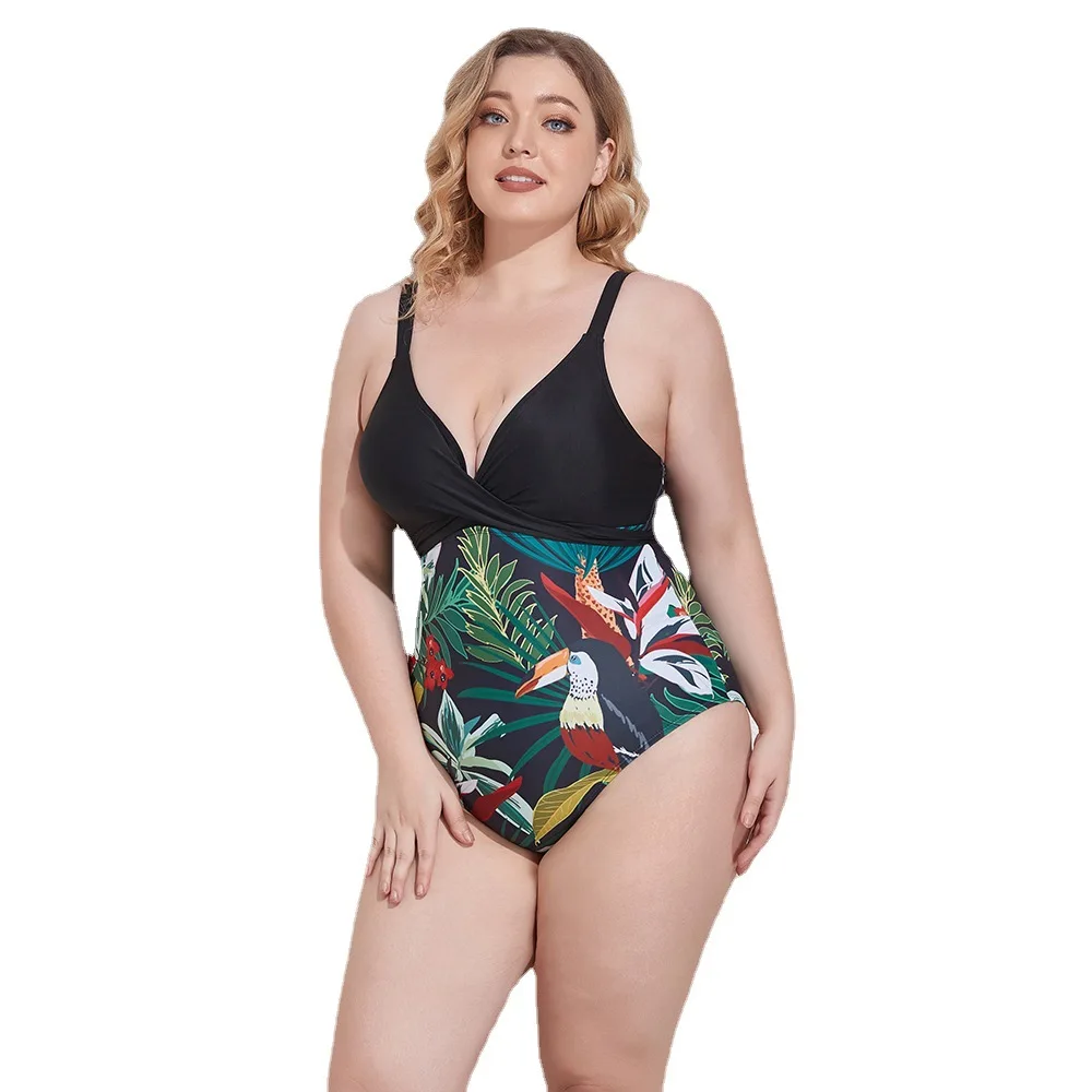 2022 2XL One Piece Swimsuit Women Sexy Swim Suits Plus Size Tummy Control Swimwear Bathing Suits Bikini Print Leotard Beachwear