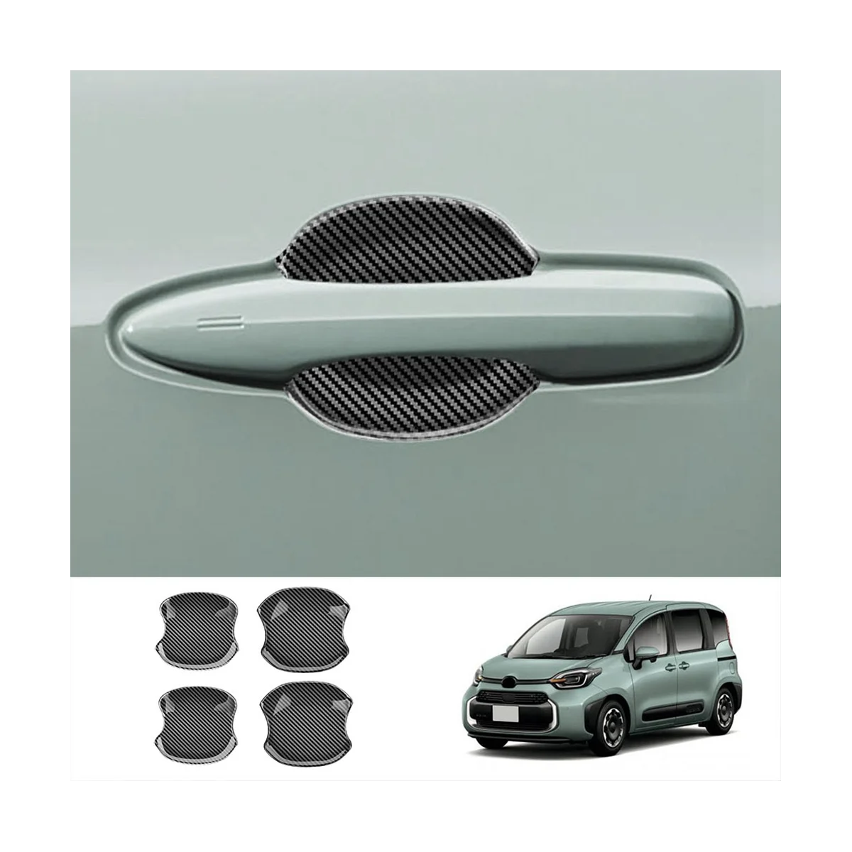 Автомобильная карбоновая дверная ручка крышка чаши отделка полости вставка