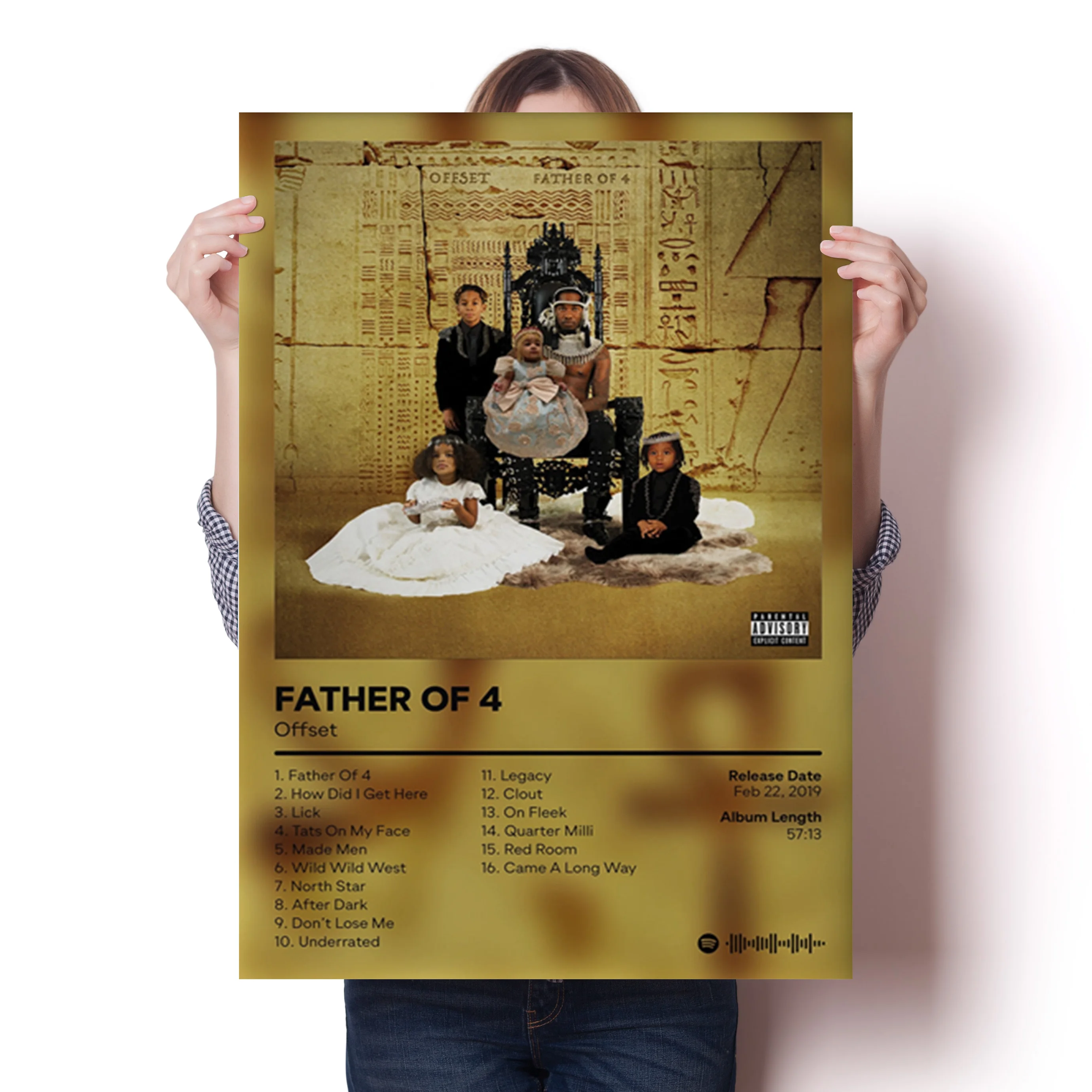 

Pop Rap Music Album Cover Offset Poster Aesthetic Rapper Hip Hop Rock FATHER OF prove Canvas Art Home Wall Decoration Bar cafe