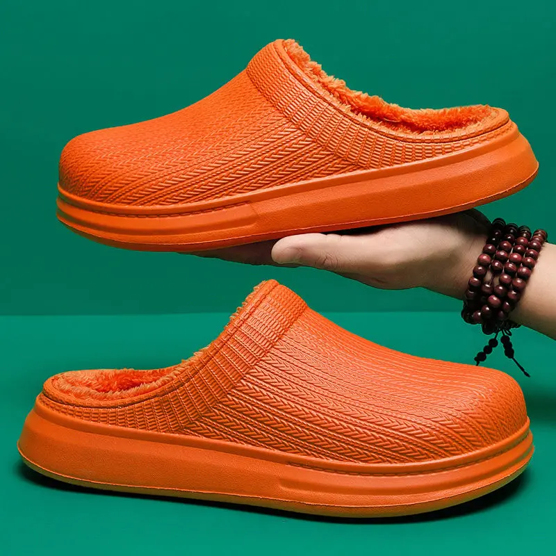 Home Slippers Men Indoor Witer Shoes Men Women Couple Shoes Women Non-slip Floor Shoes Thick Bottom Soft Cotton Slippers Slide