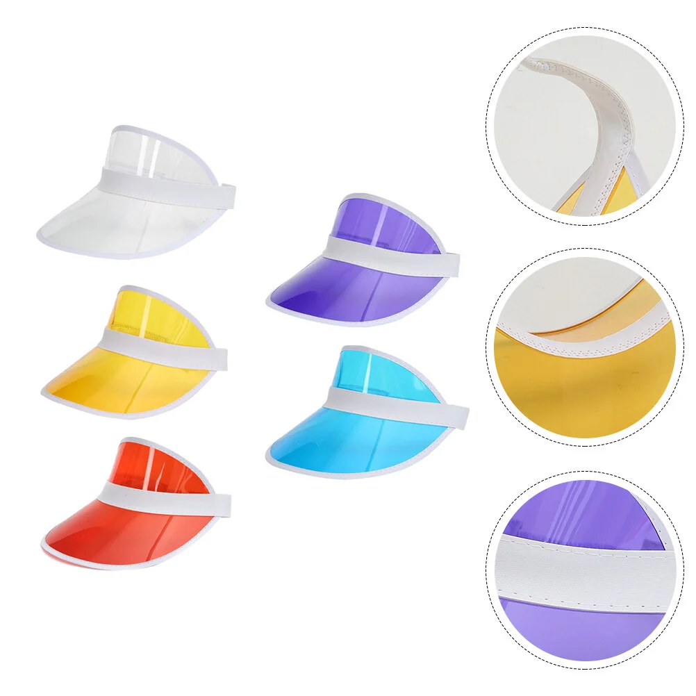 

5 Pcs Empty Top Hat Transparent Caps Womens Golf Visor Sun Block Shade Protection
