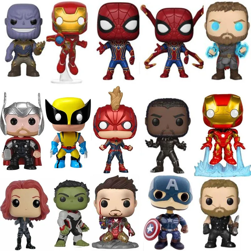 Фигурка из ПВХ Funko, Мстители, Железный человек 580 #, Капитан MARVEL 425 # Капитан Америка 481 # Тони Старк Росомаха, аниме модель, игрушка