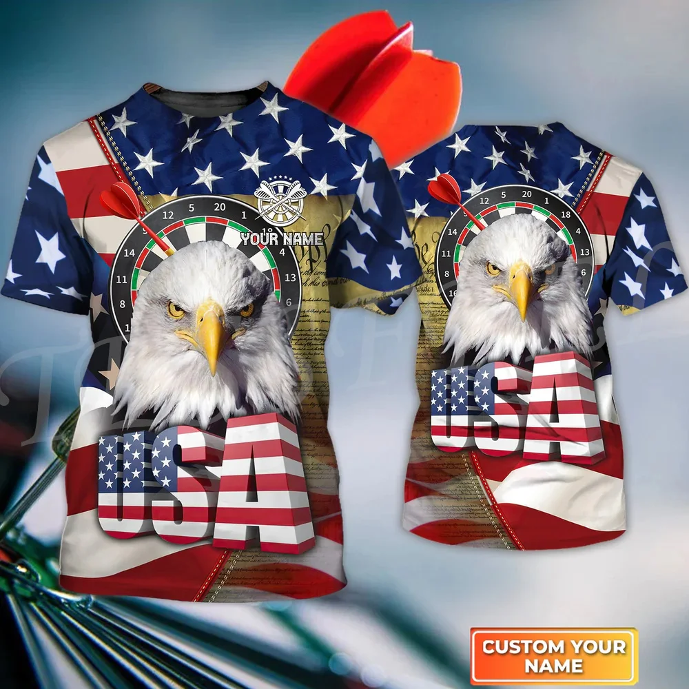 Новейшие спортивные Дартс с именем на заказ летние футболки в стиле Харадзюку