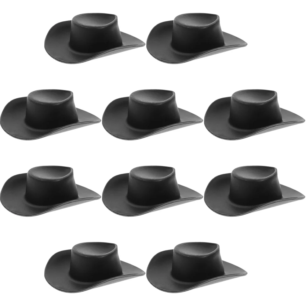 

10 Pcs Mini Cowboy Hat Plastic Hats Craft Miniature Replaceable Assorted Delicate Tiny Party Decorations