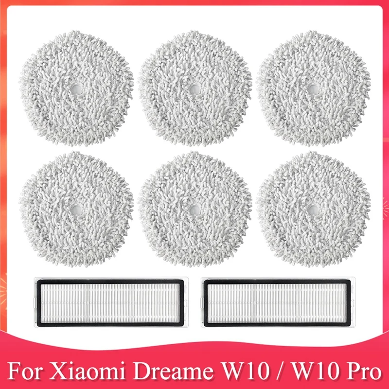 

Replacement Parts Kit For Xiaomi Dreame W10 / W10 Pro Robot Vacuum Cleaner Washable HEPA Filter Mop Cloth