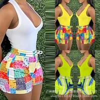 new 2022 new casual shorts printing suit vest shorts womens summer shorts
