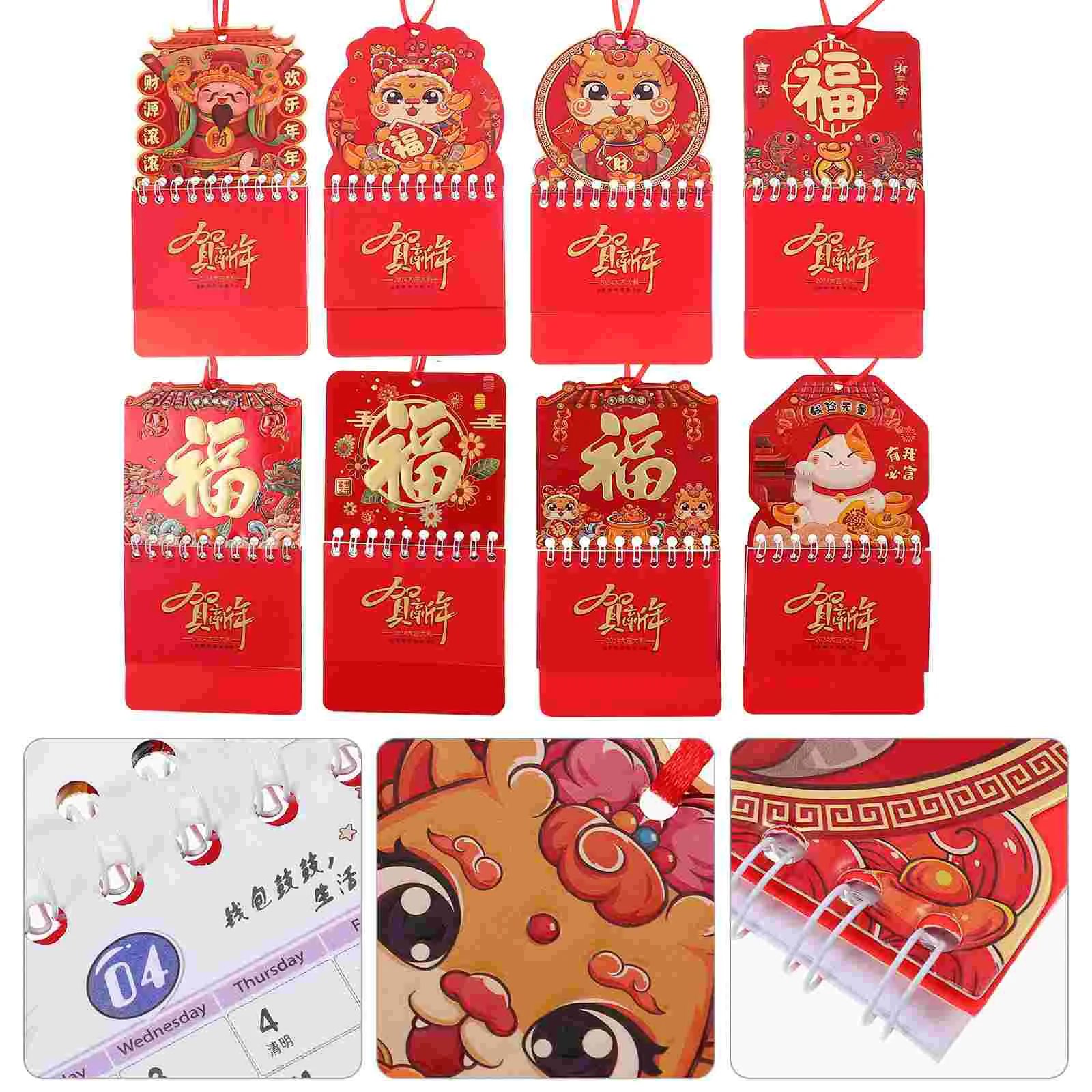 

8 шт. изысканный подвесной календарь ежемесячный Настенный Прозрачный Печатный домашний аксессуар ассорти 2024