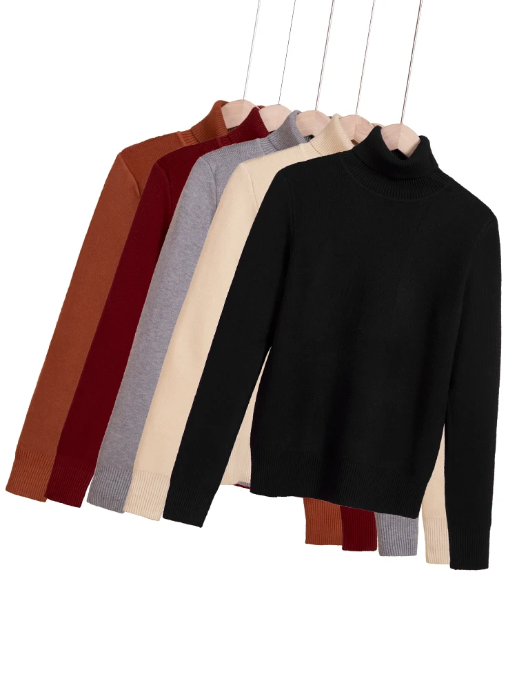 

Korean Fashion 2023 Clothing Blouses Long Sleeve Top Turtleneck Ladies Clothes Female Cropped Outerwear Basic Winter Style Tops