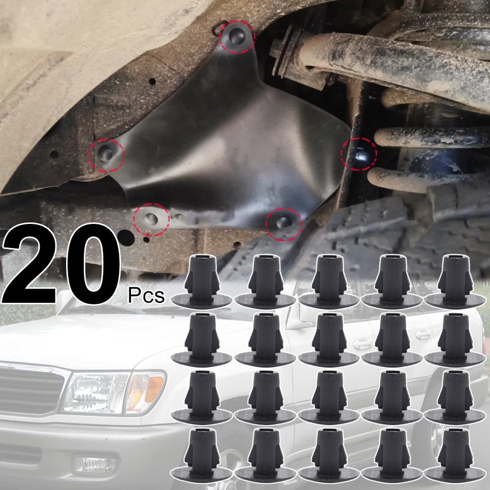 

20 шт. для Toyota Land Cruiser J200 1998-2020 Tacoma N140 RAV4 XA10, автомобильные брызговики, защитные штифты, фиксатор фартука, зажим, заклепка