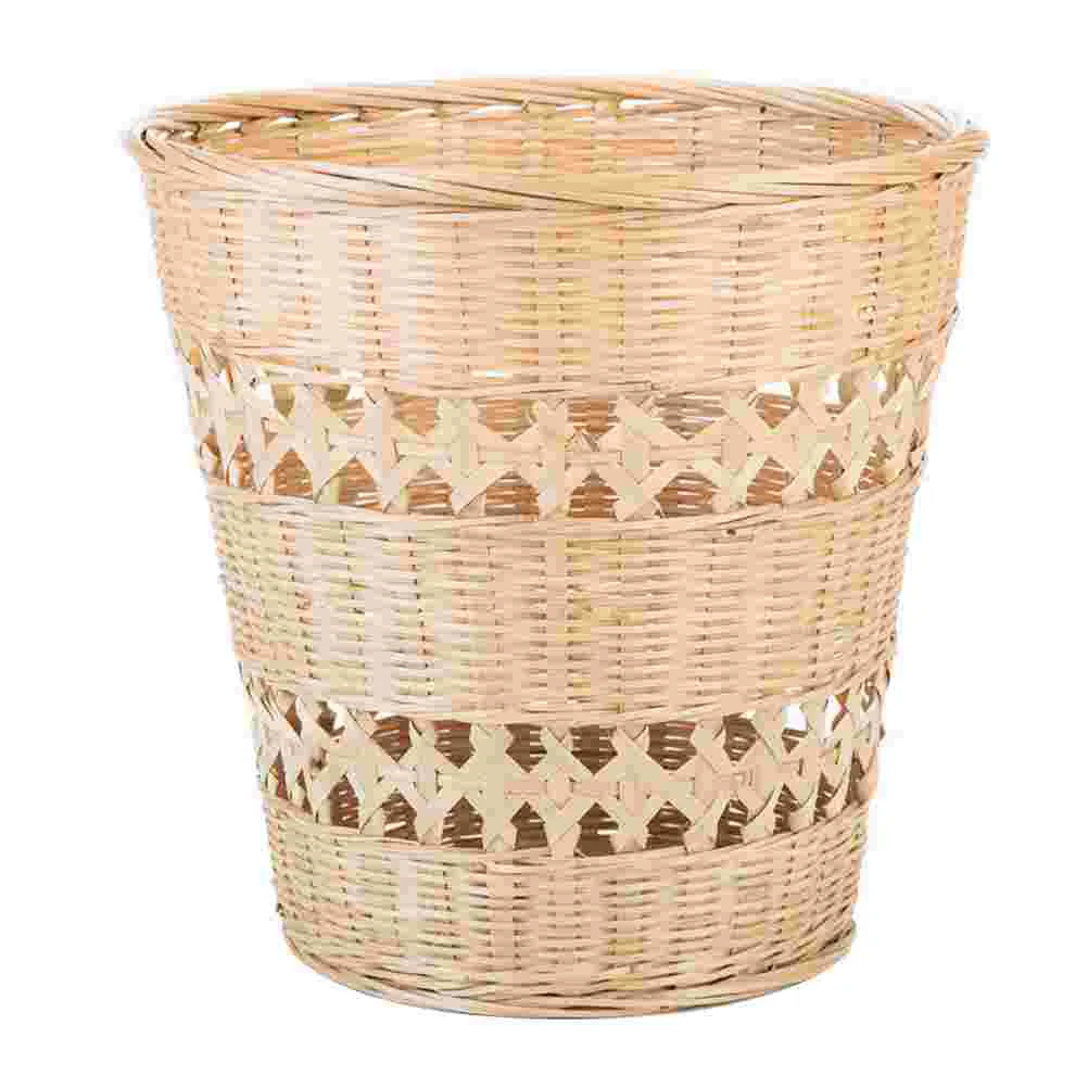 

Basket Trash Can Woven Waste Wicker Garbage Rattan Bin Storage Baskets Seagrass Paper Kitchen Bathroom Laundry Wastebasket