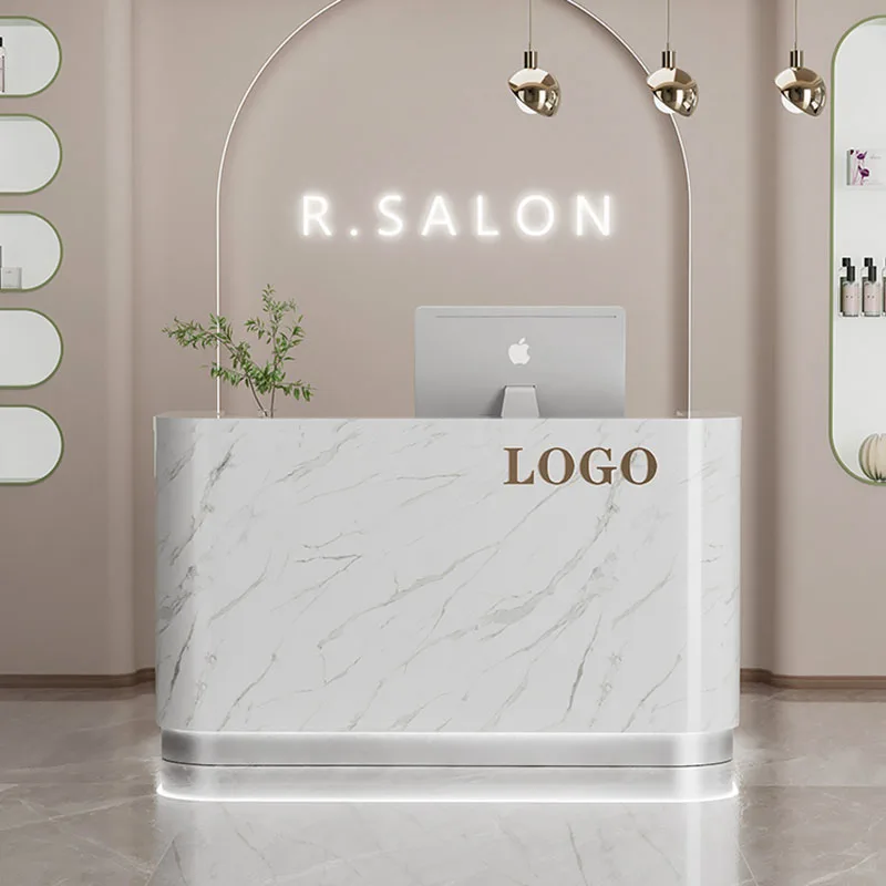 Современная мебель белая стойка ресепшн роскошная офисная зеркальная
