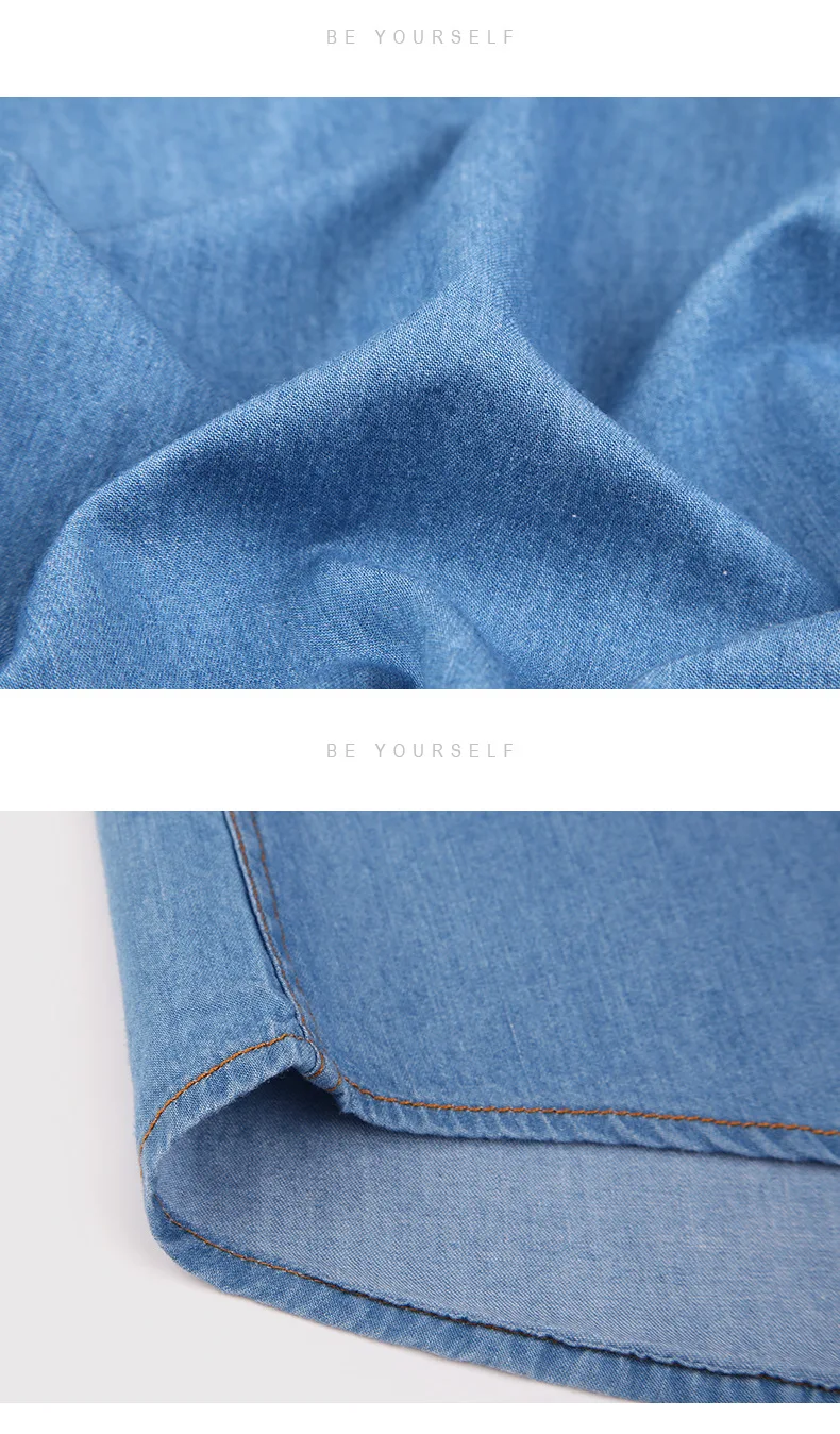 Джинсовая рубашка мужская с коротким рукавом Модная сорочка Повседневная