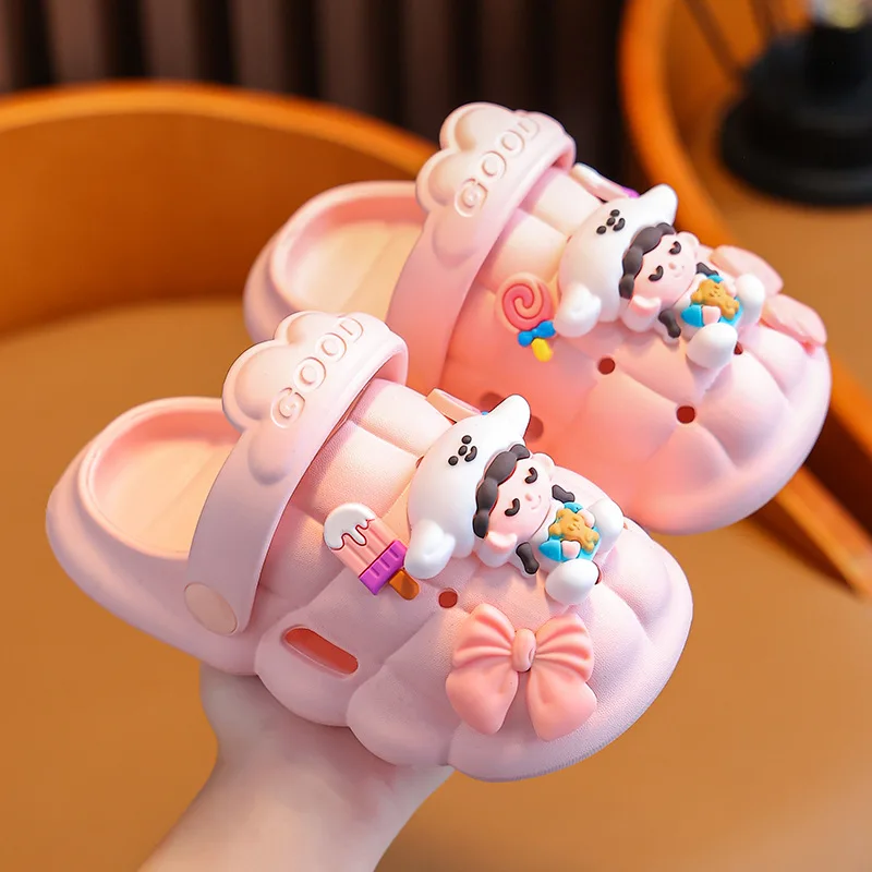 

2-8Y Children Mules & Clogs Summer Baby Girls Sandals Pvc Flat Heel Cartoon Non-slip Cute Beach Slippers Kids Garden Shoes Hw16