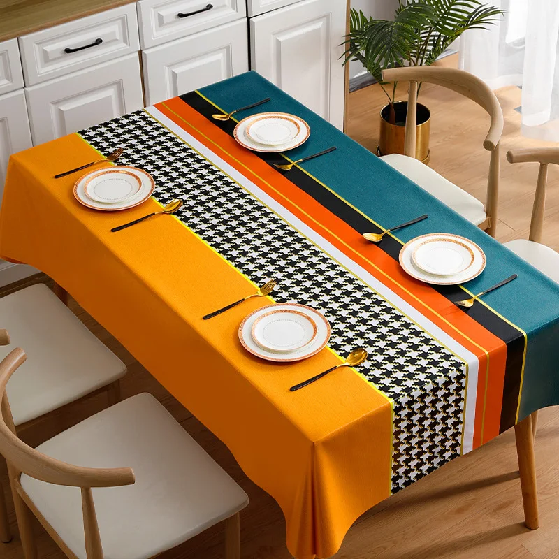 

Custom case leather cloth waterproof and oil proof PVC tablecloth table cloth table mat_Ling239