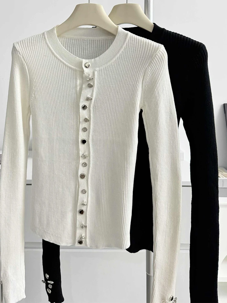 Осень-зима женский кардиган Shoujo с длинным рукавом круглым вырезом приятный