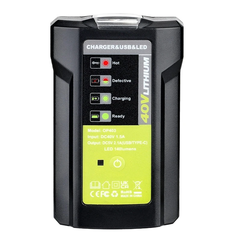 Внешний аккумулятор 3 Вт с USB для аккумулятора Ryobi 36-40 В зарядное устройство LUB40V