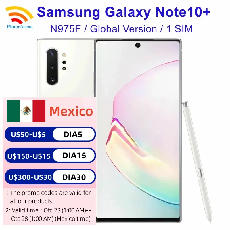 

Samsung Galaxy Note10 + N975F Note10 Plus глобальная версия 256 ГБ ROM 12 Гб RAM NFC Exynos Original 4G LTE