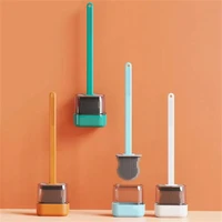 silicone cleaning brush toilet brush with drying holder set no dead corners washing toilet cleaning brsuh home bathroom supplies