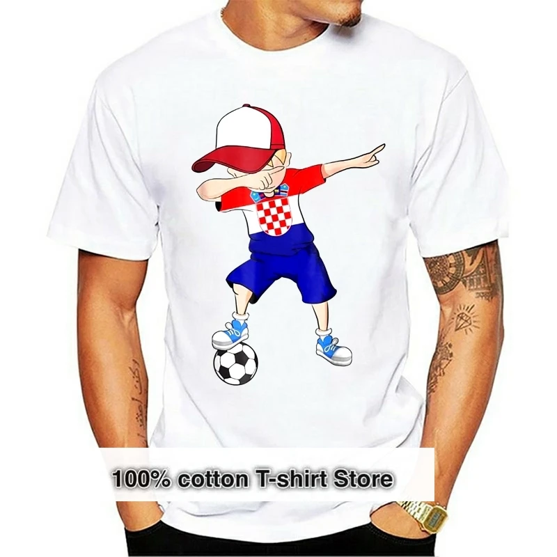 

Dabbing Soccerer Boy Croatia Hrvatska Jersey Shirt Croatian Men Legend Soccers 2019 Summer T Shirt Men New