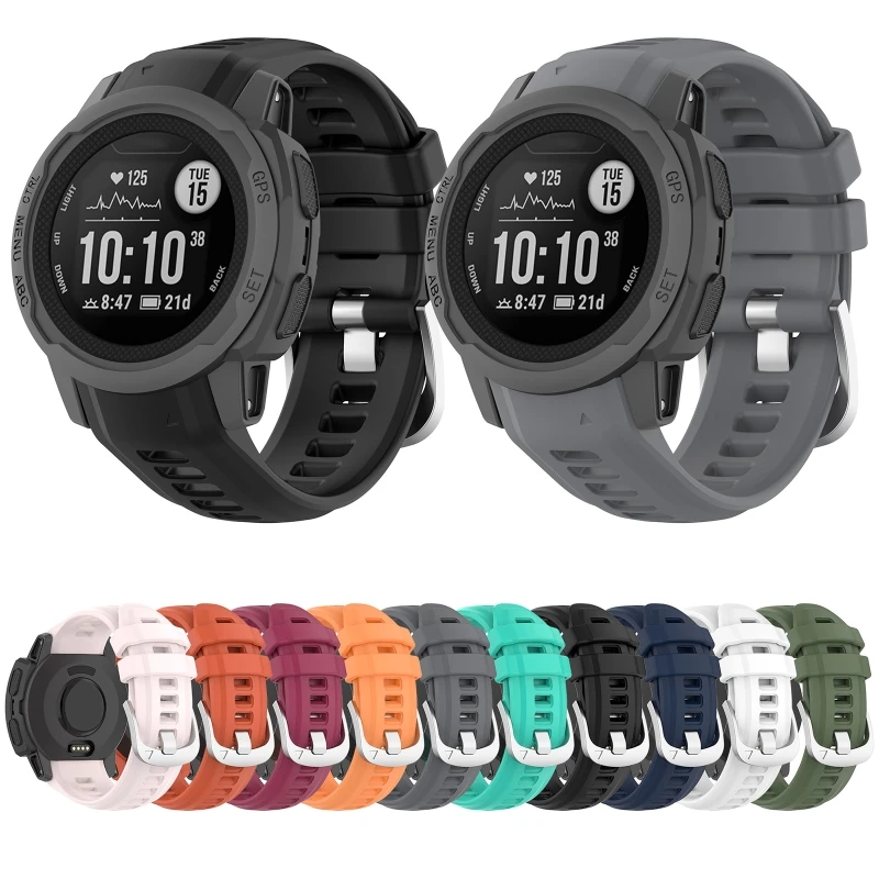 

Силиконовый ремешок, совместимый с водонепроницаемым браслетом Garmin instinct 2S, Прочный Модный ремешок для часов, спортивный браслет