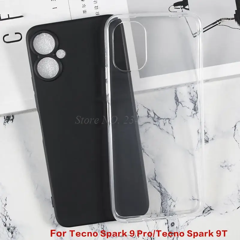 Чехол из закаленного стекла для Tecno Spark 9 Pro противоударный матовый чехол Мягкая