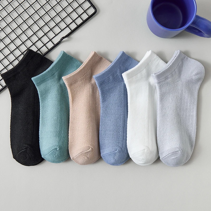 

Носки мужские сетчатые хлопковые, удобные дышащие, короткие, уличная мода, 5 пар, повседневные