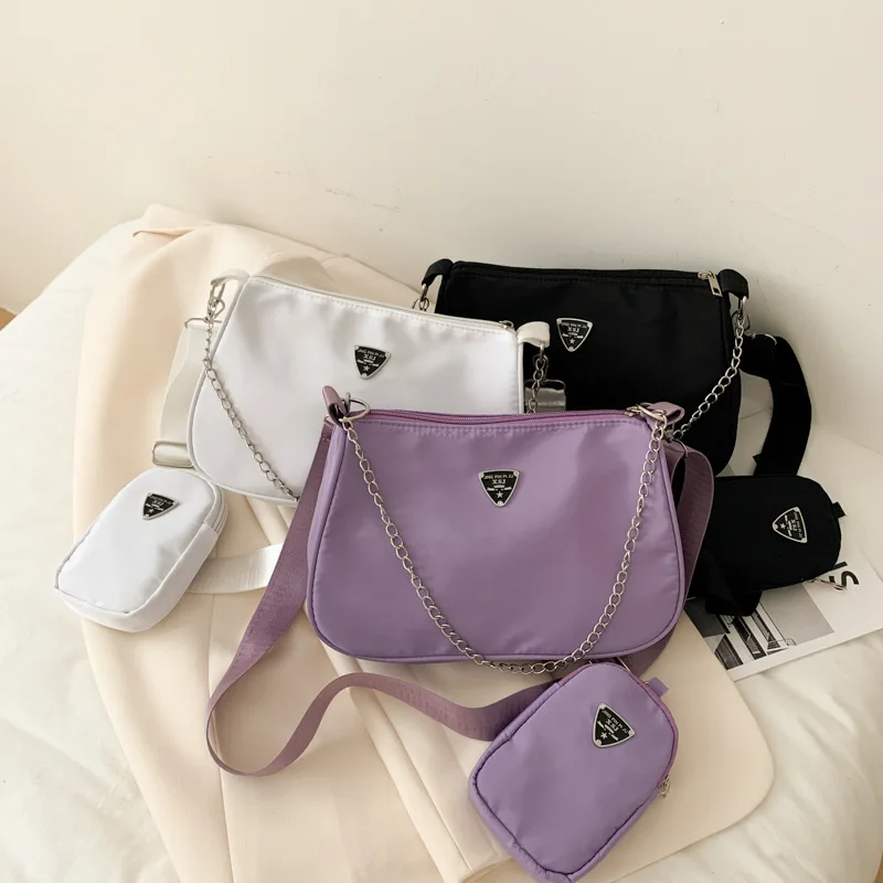 

New Retro Women Crossbody Bags Style Crescent Chain Underarm Shoulder Bags Women High Quality Square Solid Bags