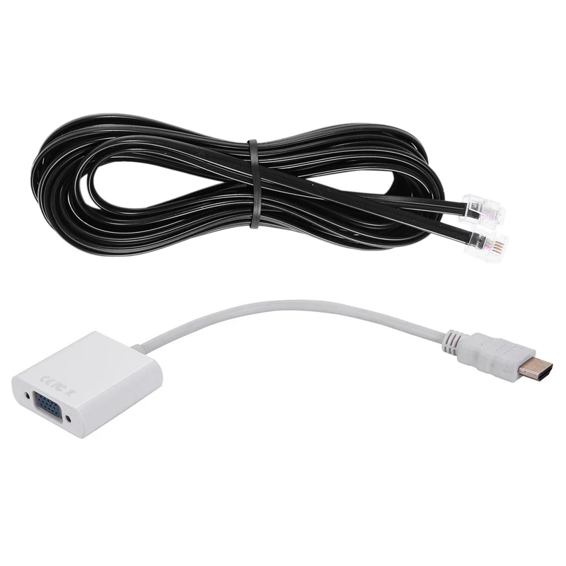 

RJ11 6P4C Telephone Cable Cord ADSL Modem 5 Meters & HDMI To VGA HDMI Male To VGA RGB Female Video Converter Adapter
