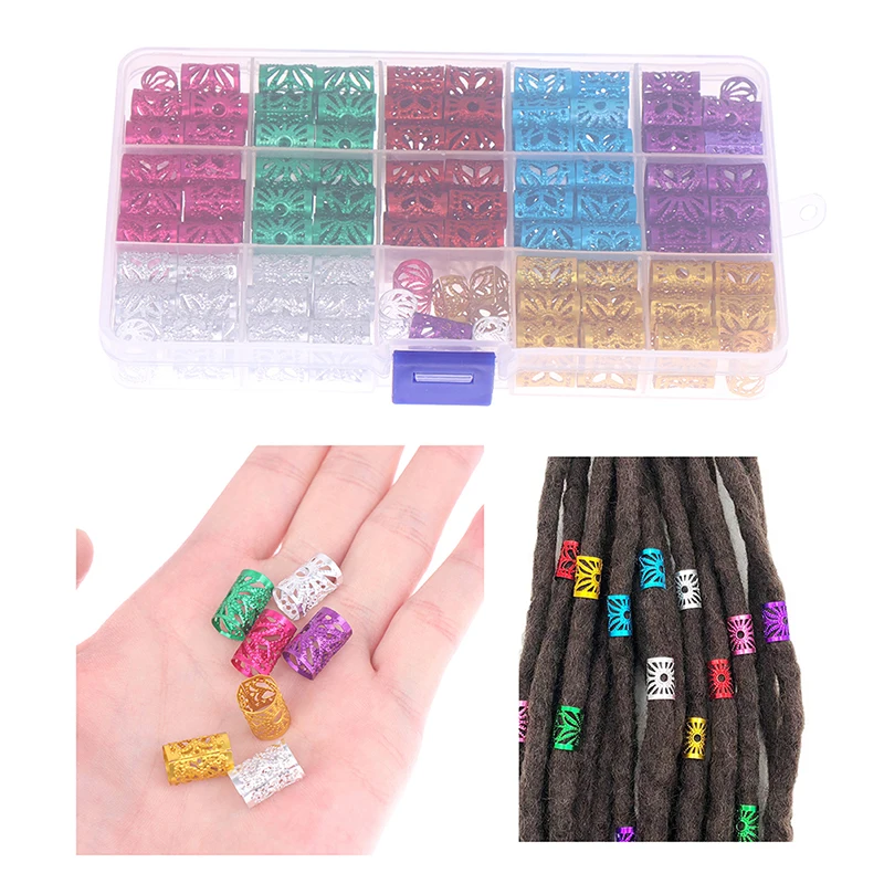 

170Pcs Mixed Hair Braid Dreadlock Hair Rings Beads Adjustable Dreadlock Dread Hair Braids Jewelry Decoration Accessories